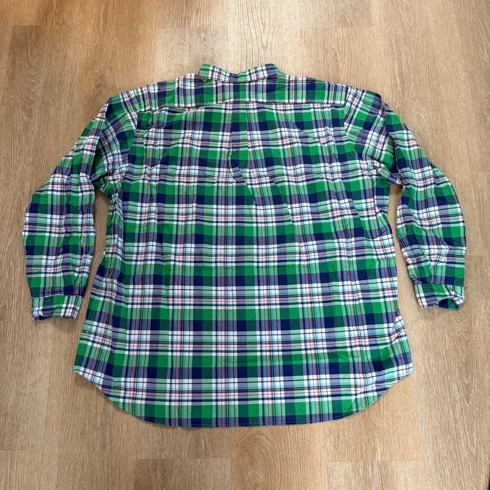 Polo Ralph Lauren Classic Fit Green‎ Blue Plaid Workshirt Size 4XLT NWT